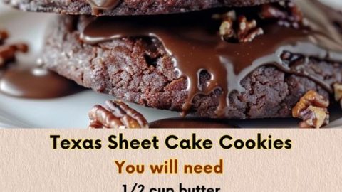 Peut être une image de cookies à l’avoine et texte qui dit ’Texas Sheet Cake Cookies You will need 1/2 cup butter 1/3 cup unsweetened cocoa powder 1 cup granulated sugar 1/4 cup milk 1/2 teaspoon vanilla extract 13/4 cups all-purpose flour’